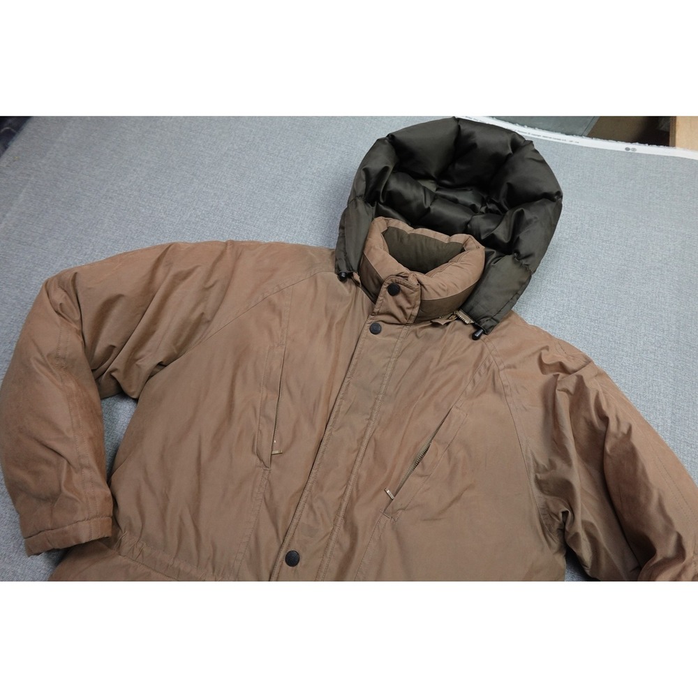 Cabela's Outfitter Series Parka Mens Large Brown Down Hooded Goose Down Warm